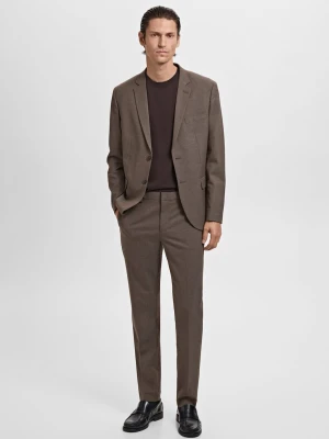 MANGO MAN - Spodnie garniturowe París super slim fit brązowy - - Mężczyzna