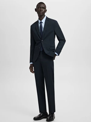 MANGO MAN - Spodnie garniturowe París super slim fit ciemnogranatowy - - Mężczyzna