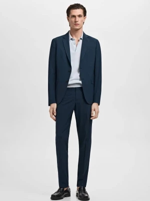MANGO MAN - Spodnie garniturowe París super slim fit niebieski indygo  - - Mężczyzna