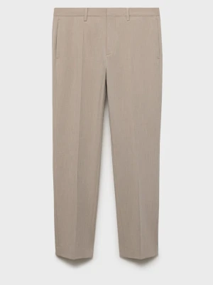 MANGO MAN - Spodnie garniturowe París super slim fit piaskowy - - Mężczyzna