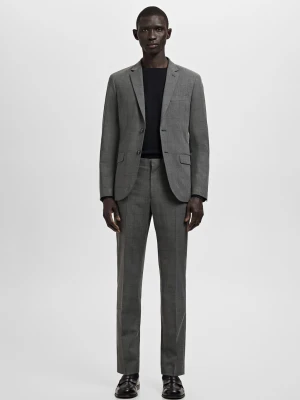 MANGO MAN - Spodnie garniturowe París super slim fit średni szary - - Mężczyzna