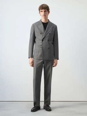 Spodnie garniturowe Ricardo regular fit szary - Mężczyzna - - MANGO MAN