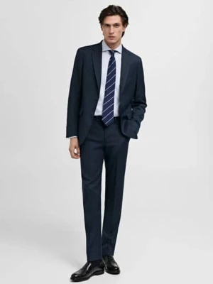 MANGO MAN - Spodnie garniturowe slim fit ciemnogranatowy - - Mężczyzna