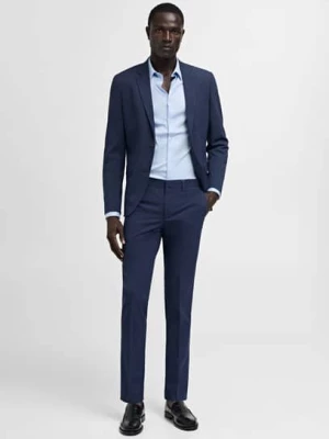 MANGO MAN - Spodnie garniturowe super slim fit z tkaniny stretch atramentowy  - - Mężczyzna