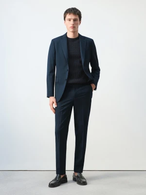 Spodnie garniturowe Turin z 100% wełny atramentowy  - Mężczyzna - - MANGO MAN