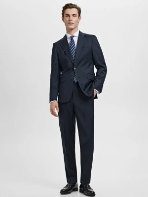 Spodnie garniturowe Venice z 100% wełny dziewiczej granatowy - Mężczyzna - - MANGO MAN