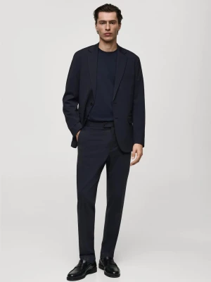 MANGO MAN - Spodnie garniturowe Zurich slim fit ciemnogranatowy - - Mężczyzna