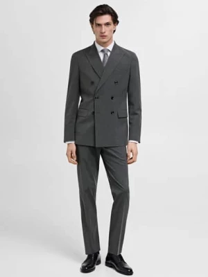 MANGO MAN - Spodnie od garnituru slim fit szary - - Mężczyzna