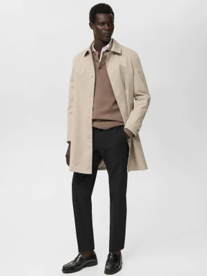 MANGO MAN - Spodnie Bologna slim fit comfort stretch czarny - - Mężczyzna