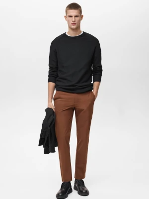 MANGO MAN - Spodnie slim fit comfort strech ze sznurkiem intensywny pomarańczowy - - Mężczyzna