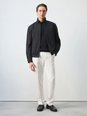 Spodnie slim fit z lyocellu i lnu złamana biel - Mężczyzna - - MANGO MAN