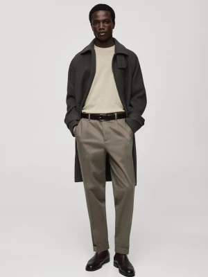 MANGO MAN - Sweter z 100% kaszmiru regular fit pastelowa zieleń - - Mężczyzna