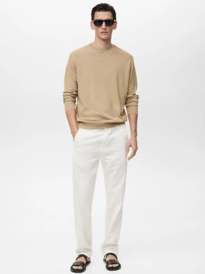 MANGO MAN - Sweter z cienkiej dzianiny beżowy - - Mężczyzna