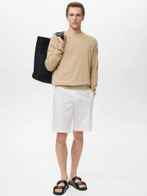 MANGO MAN - Sweter z cienkiej dzianiny beżowy - - Mężczyzna