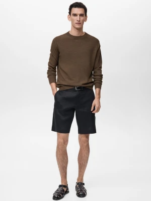 MANGO MAN - Sweter z cienkiej dzianiny brązowy - - Mężczyzna