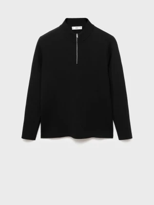 MANGO MAN - Sweter z dzianiny z półgolfem czarny - - Mężczyzna