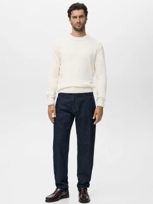 MANGO MAN - Sweter z cienkiej dzianiny złamana biel - - Mężczyzna