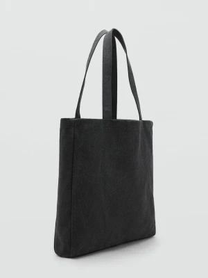 MANGO MAN - Torba tote z bawełny czarny - Rozmiar uniwersalny - Mężczyzna