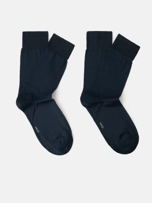 MANGO MAN - Zestaw 2 długich bawełnianych skarpet ciemnogranatowy - - Mężczyzna