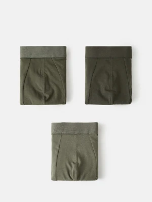 MANGO MAN - Zestaw 3 par bokserek w różne kolory khaki - - Mężczyzna