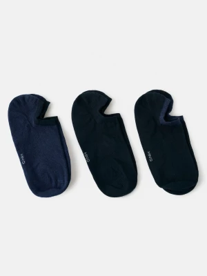 MANGO MAN - Zestaw 3 par skarpetek do kostek granatowy - - Mężczyzna