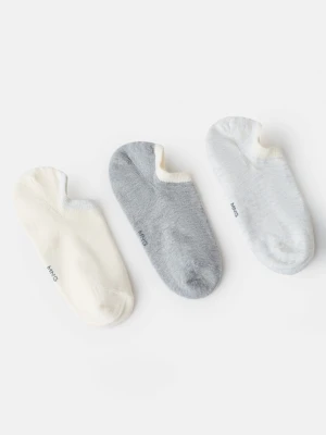MANGO MAN - Zestaw 3 par skarpetek stopek kremowy / écru - - Mężczyzna