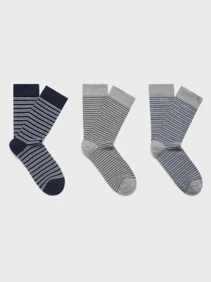 MANGO MAN - Zestaw 3 par skarpetek w różne kolory granatowy - - Mężczyzna