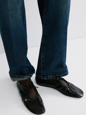 Marszczone buty z kokardą czarny - Kobieta - - MANGO