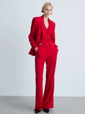Zdjęcie produktu MANGO - Marynarka garniturowa z teksturą czerwony - - Kobieta
