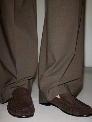 Mokasyny zamszowe z marszczeniem czekoladowy - Kobieta - - MANGO