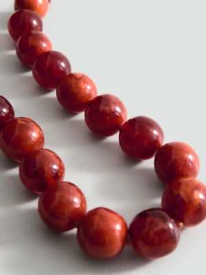 MANGO - Naszyjnik z dużymi kulkami rudy - Rozmiar uniwersalny - Kobieta