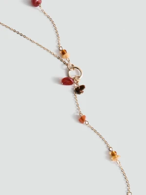Naszyjnik z koralikową zawieszką złoty - Kobieta - Rozmiar uniwersalny - MANGO