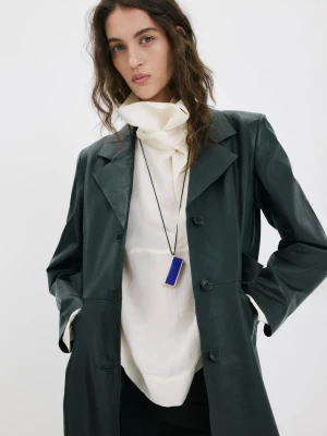 MANGO - Naszyjnik z metalową zawieszką niebieski - Rozmiar uniwersalny - Kobieta