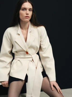 MANGO - Naszyjnik z zawieszką z żywicy złoty - Rozmiar uniwersalny - Kobieta