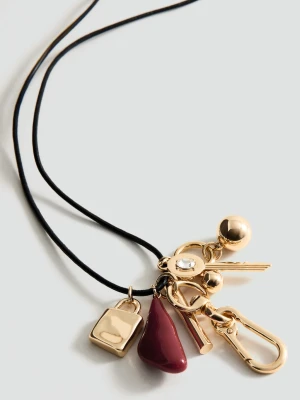 MANGO - Naszyjnik z zawieszkami charms złoty - Rozmiar uniwersalny - Kobieta