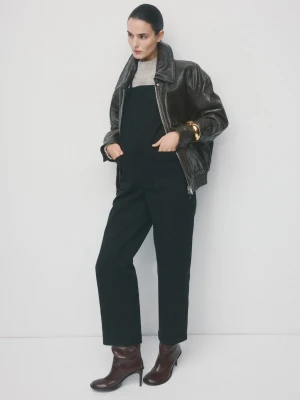 Ogrodniczki dżinsowe ciążowe black denim - Kobieta - - MANGO