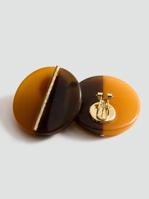 Okrągłe kolczyki z żywicy pomarańczowy - Kobieta - Rozmiar uniwersalny - MANGO