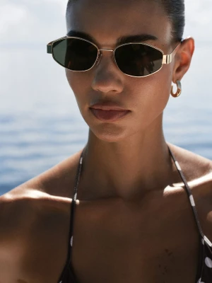 Okulary przeciwsłoneczne z metalowymi oprawkami złoty - Kobieta - Rozmiar uniwersalny - MANGO