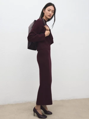 Ołówkowa spódnica z dzianiny winny - Kobieta - - MANGO