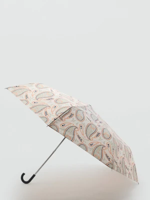 MANGO - Parasol z nadrukiem paisley złamana biel - Rozmiar uniwersalny - Kobieta