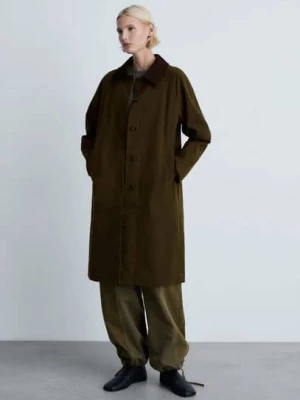 MANGO - PARKA khaki - - Kobieta