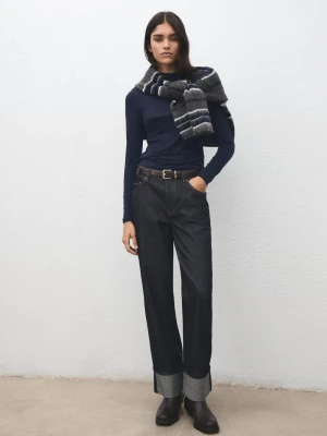 Podkoszulek z golfem granatowy - Kobieta - - MANGO