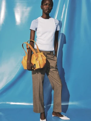 MANGO - Podwójna koszulka z bawełny błękitny - - Kobieta