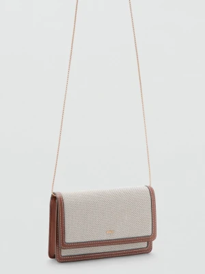 Portfel z klapą z płótna z kontrastowym wykończeniem beżowy - Kobieta - Rozmiar uniwersalny - MANGO