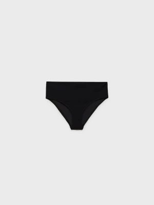 MANGO - Prążkowane figi bikini z wysokim stanem czarny - - Kobieta