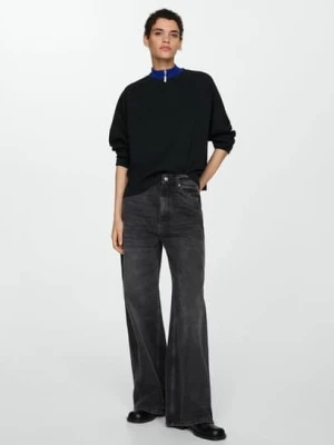 MANGO - Dżinsy balloon z wysokim stanem black denim - - Kobieta