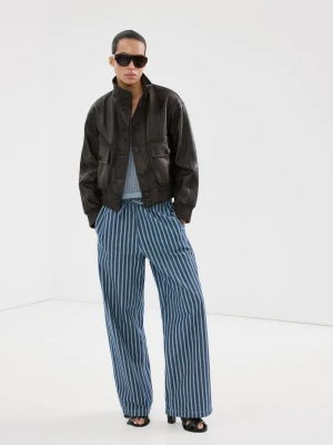 Spodnie jeansowe w paski niebieski - Kobieta - - MANGO