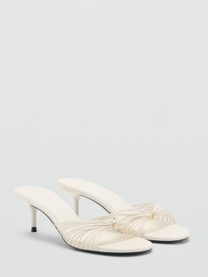 Sandały na obcasie z paskami biały - Kobieta - - MANGO