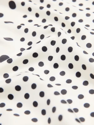 MANGO - Satynowa apaszka w groszki kremowy / écru - Rozmiar uniwersalny - Kobieta