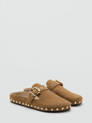 Skórzane buty z ćwiekami piaskowy - Kobieta - - MANGO
